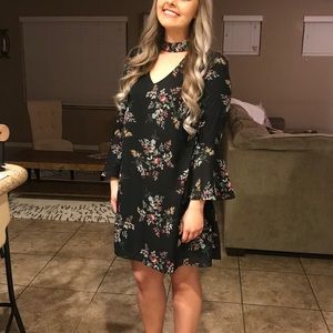 Miami black floral dress